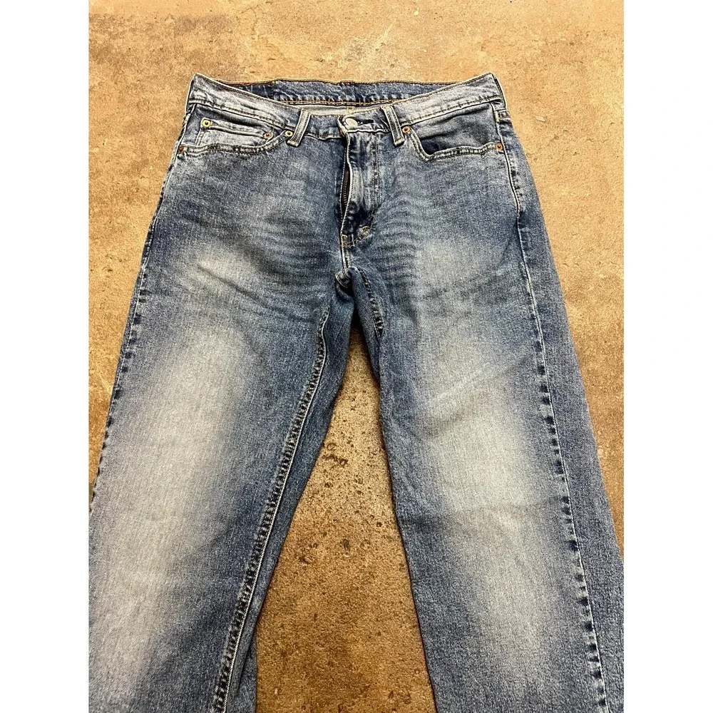 Levi's 541 Athletic Straight Jeans Mens 31x32 Blue Whiskering Denim Medium Wash‎